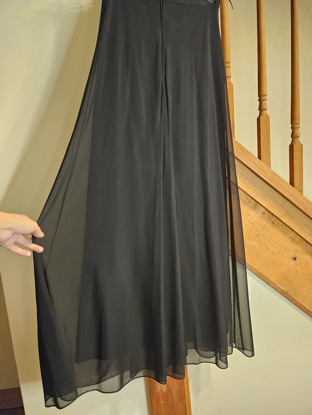 Tadashi Formal Chiffon Maxi Black Skirt Size 2